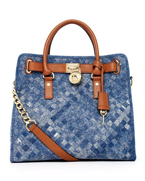 michael kors blue denim purse